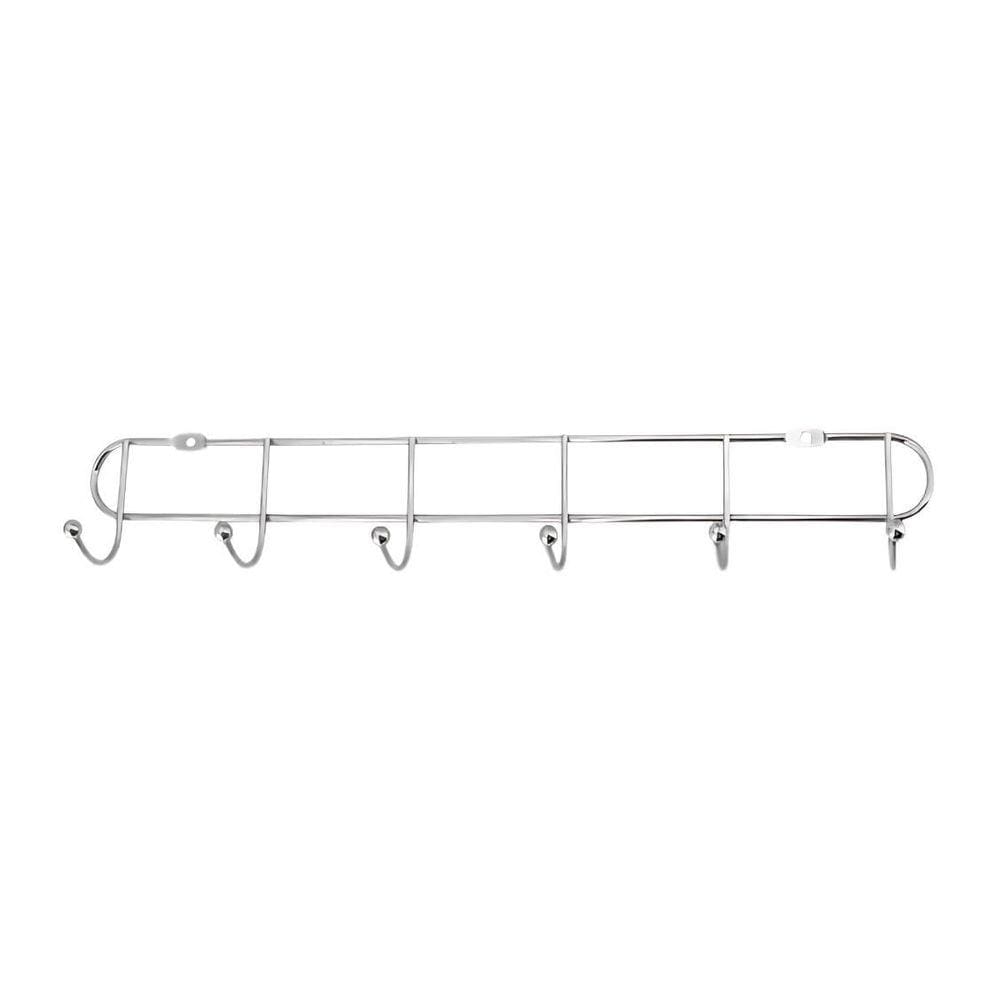 Cabide De Parede Inox 6 Ganchos 35Cm - Cabideiro Organizador