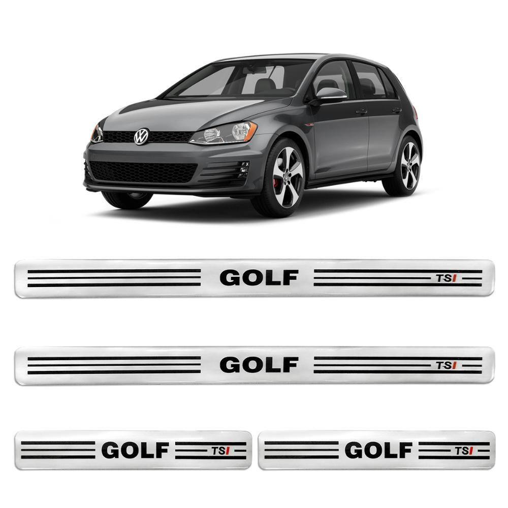 Jogo Soleira Resinada Golf TSI 2014 a 2020 Prata Alto Brilho
