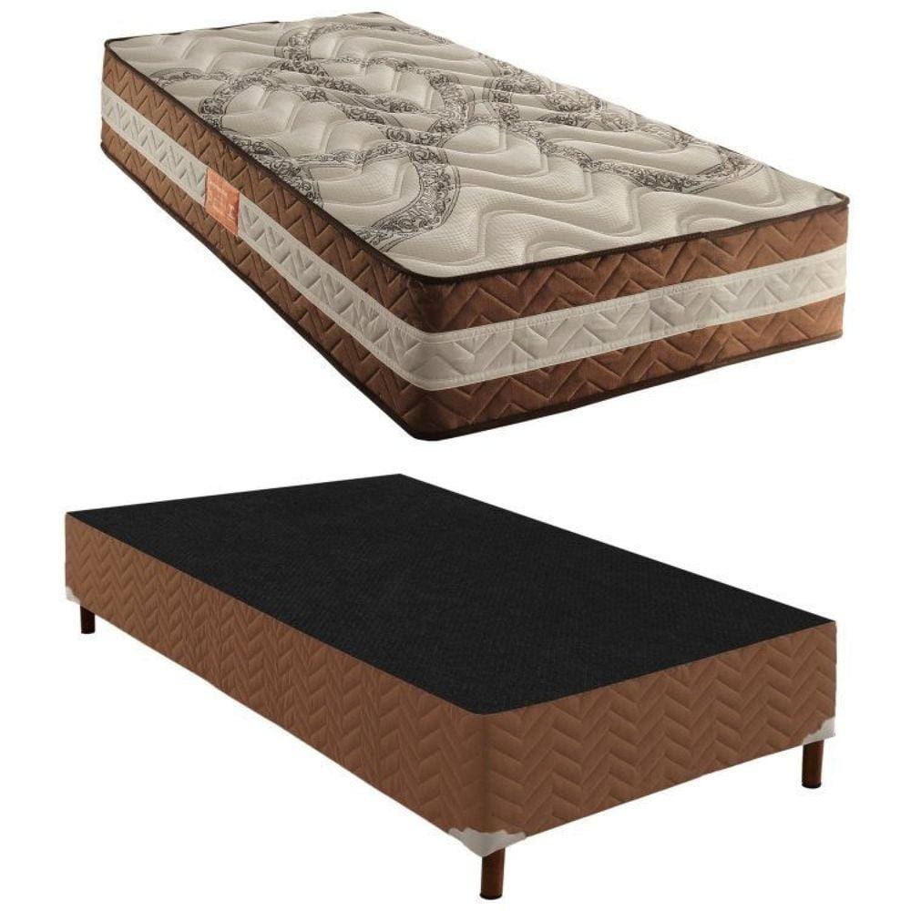 Box Solteiro Samambaia 42x88x188cmcom Colchão Solteiro Molas Ensacadas Samambaia 30x88x188cm Rustico Cerejeira