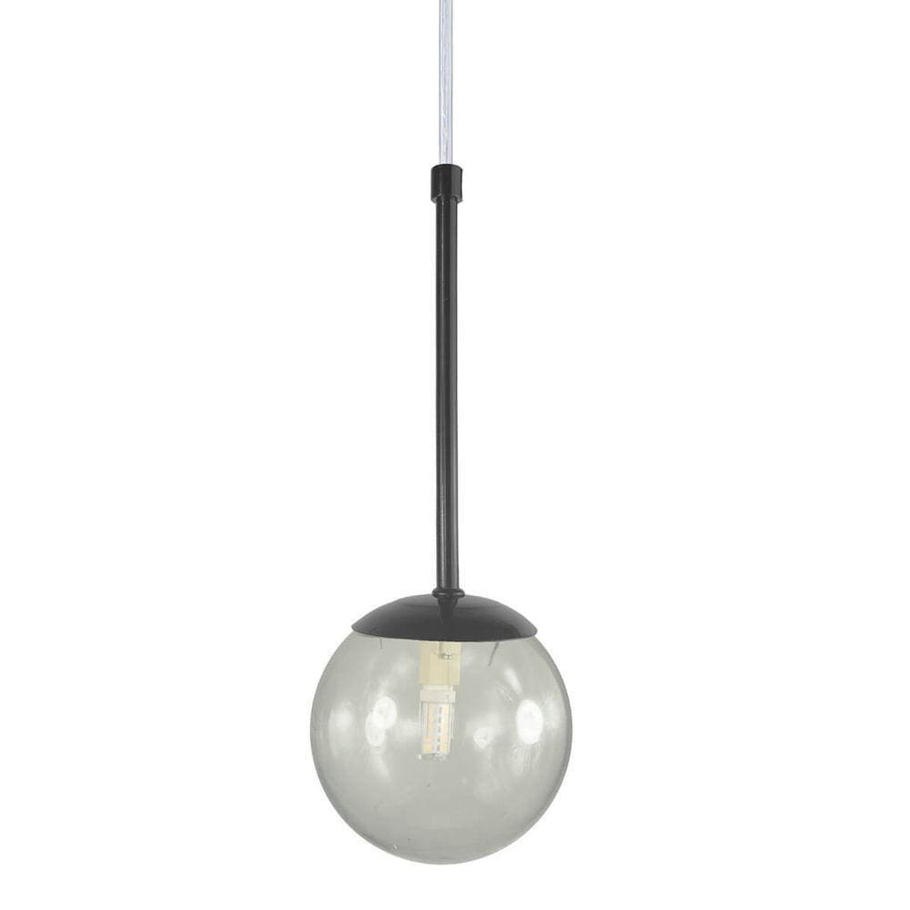 Pendente Globo Esfera De Vidro 12cm - Preto - Vidro Fume