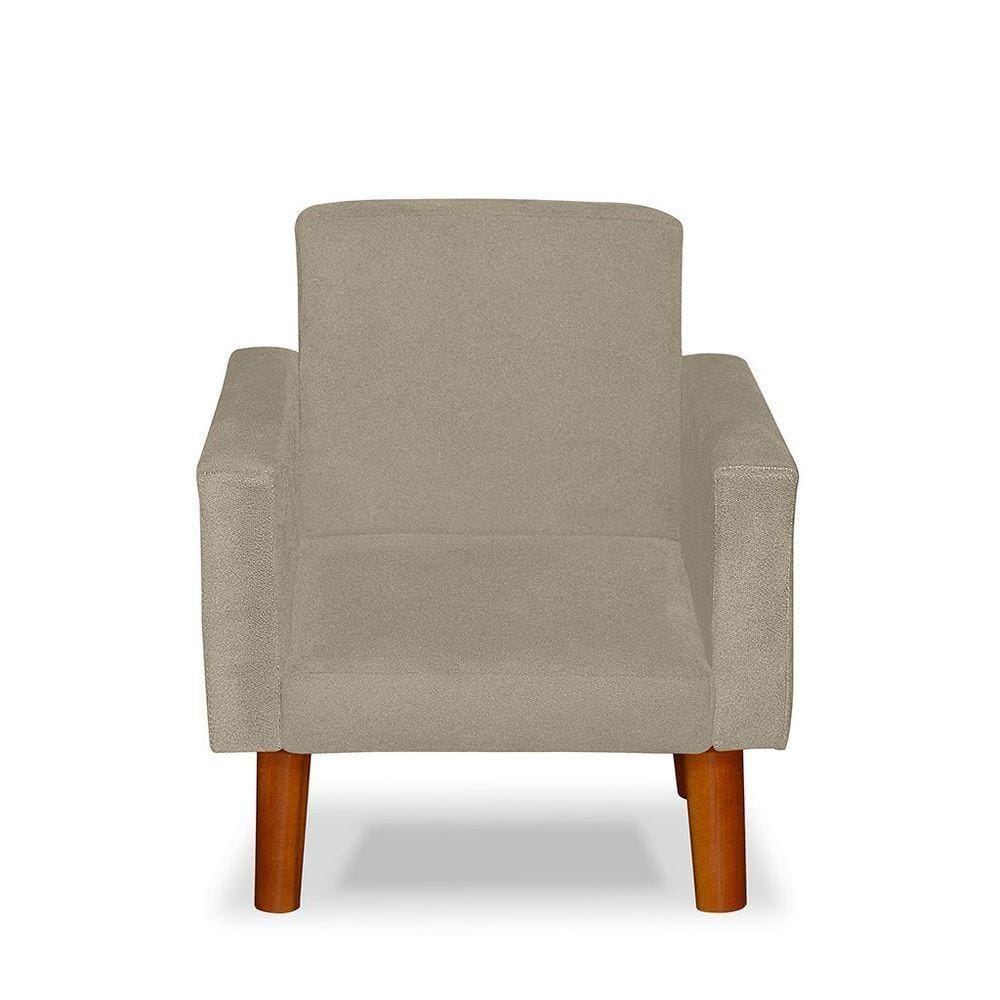 Mini Poltrona Cadeira Infantil Nina De Criança Suede Bege