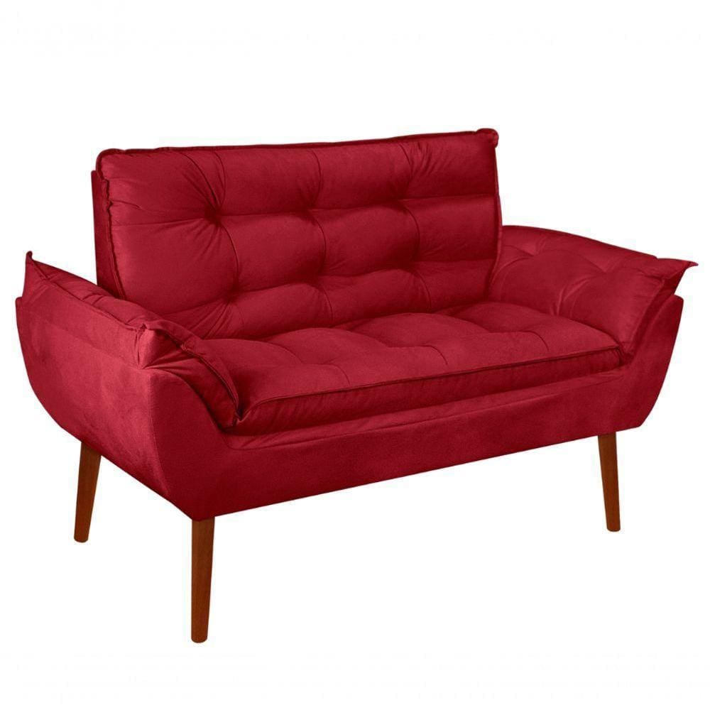Namoradeira Opala Elegante Suede Vermelho