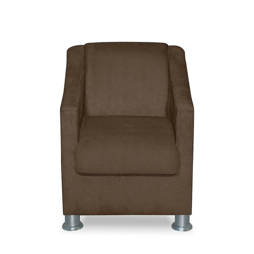 Mini Poltrona Cadeira Infantil Tilla De Criança Suede Marrom