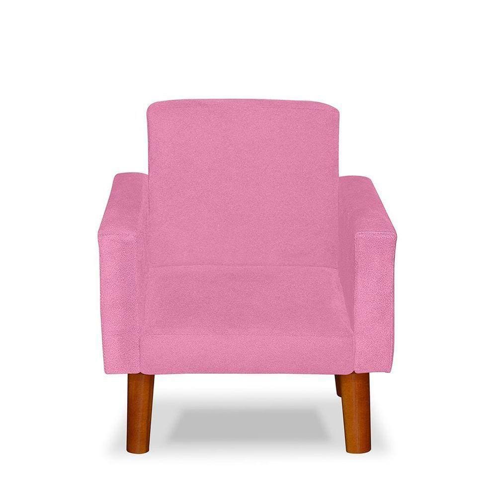 Mini Poltrona Cadeira Infantil Nina De Criança Suede Rose