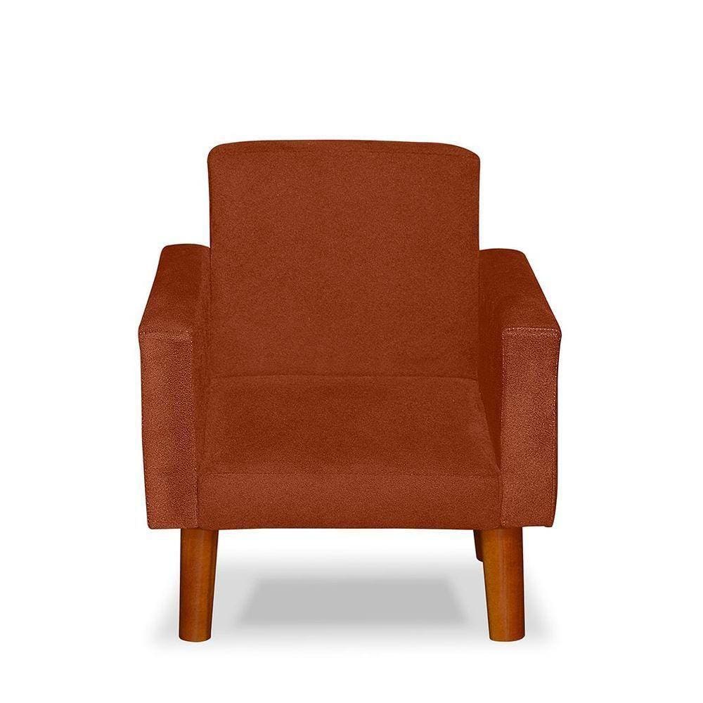 Mini Poltrona Cadeira Infantil Nina De Criança Suede Terracota