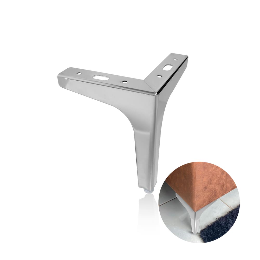 Pé Fixo de Canto Cromado 150 Mm de Aço - Máxima
