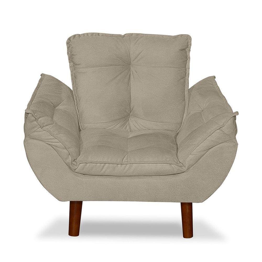 Mini Poltrona Cadeira Opala Infantil De Criança Suede Bege