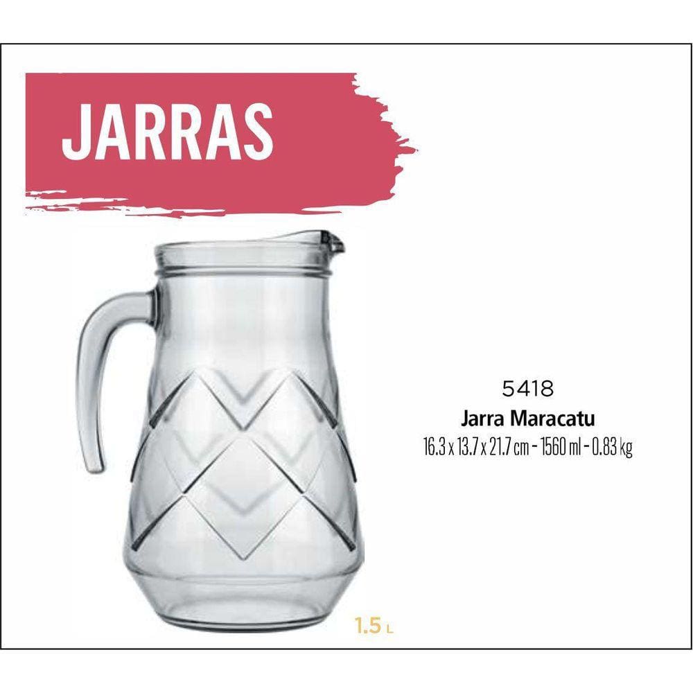 06 Jarras De Vidro Suco Maracatu 1,5 Litros