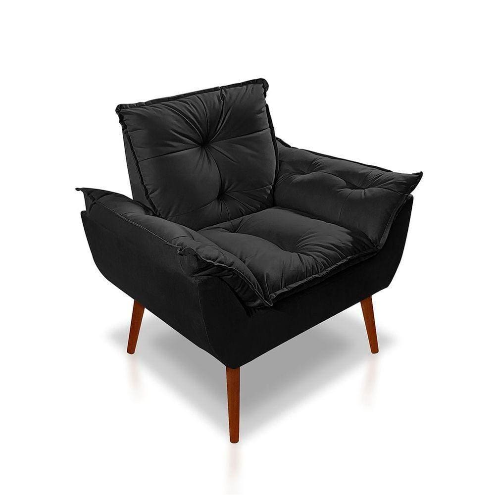 Poltrona Opala Luxo Suede Preto