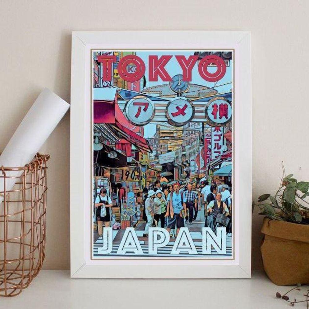 Quadro Poster Tokyo - Japão 33X24Cm