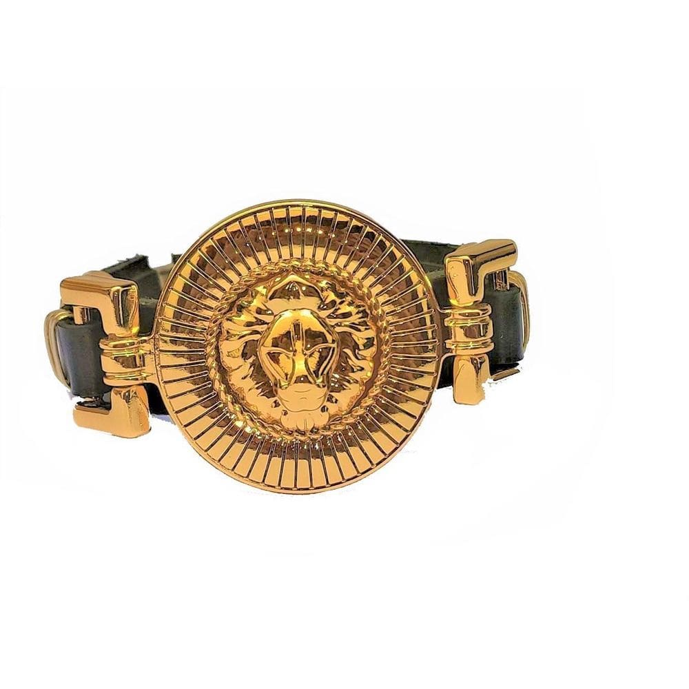 Pulseira Couro Leão De Juda Grande Verniz Gospel Regulável