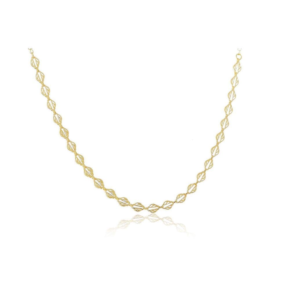 Choker Com Folhas Folheado Em Ouro 18k