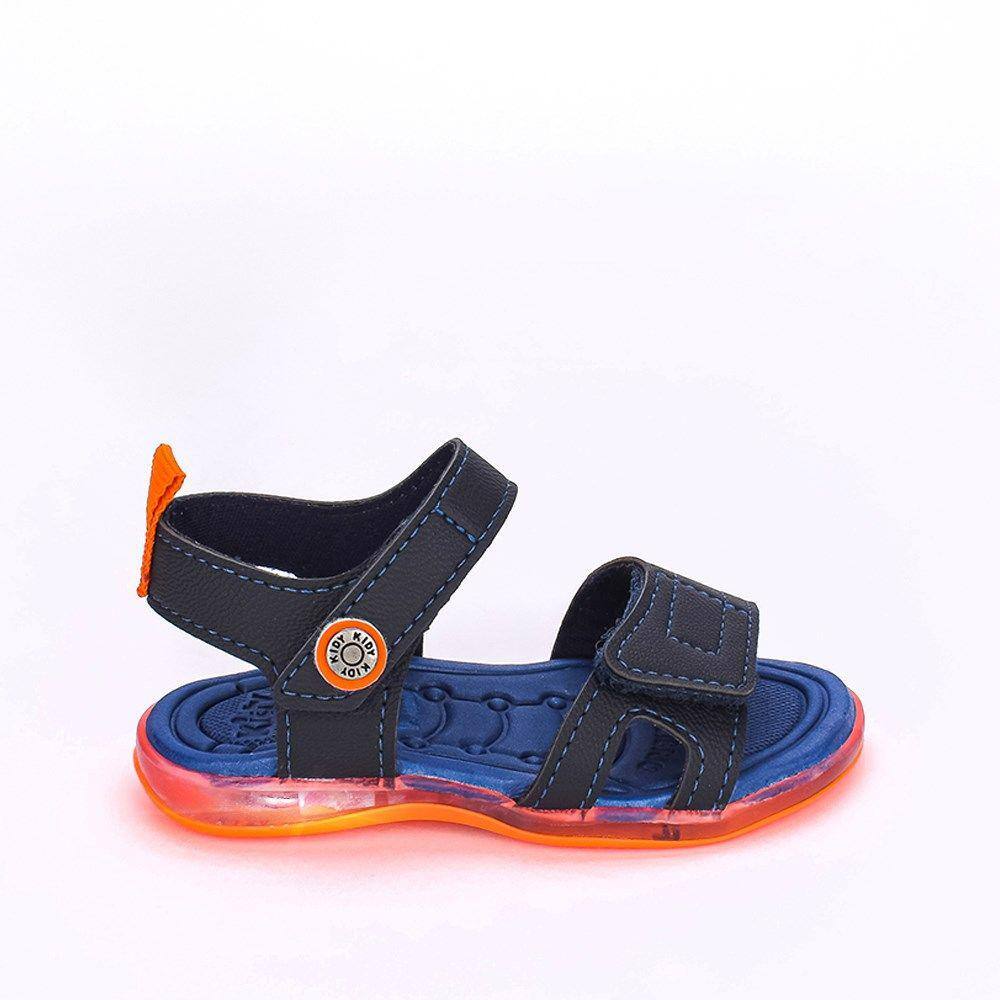 Sandália de Led Infantil Bebê Kidy Calce Fácil Azul Marinho
