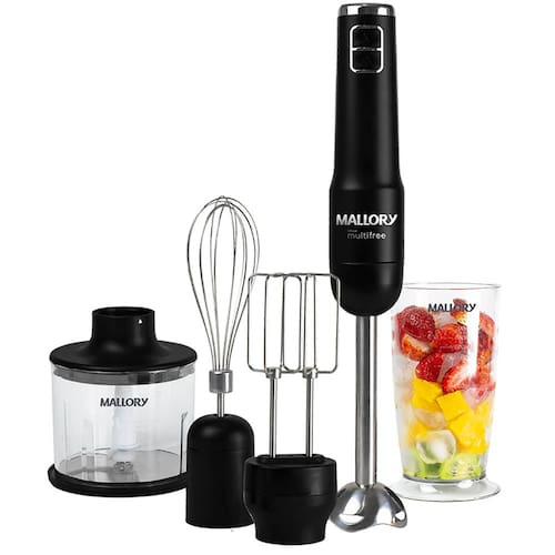 imagem-Mixer Mallory sem Fio Multifree 4 em 1 150w Preto com Prata Bivolt