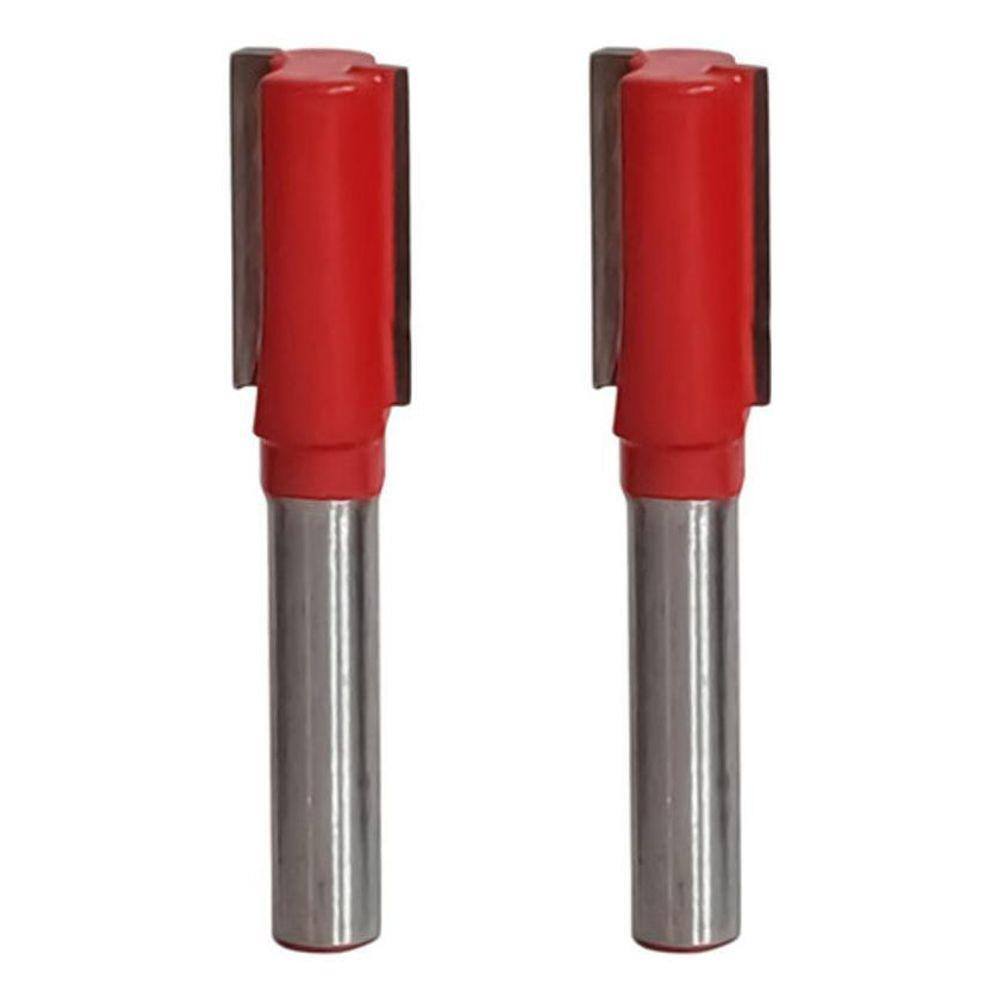Kit 2 Fresa Reta Paralela 10Mm Haste 6Mm Metal Duro Tupia