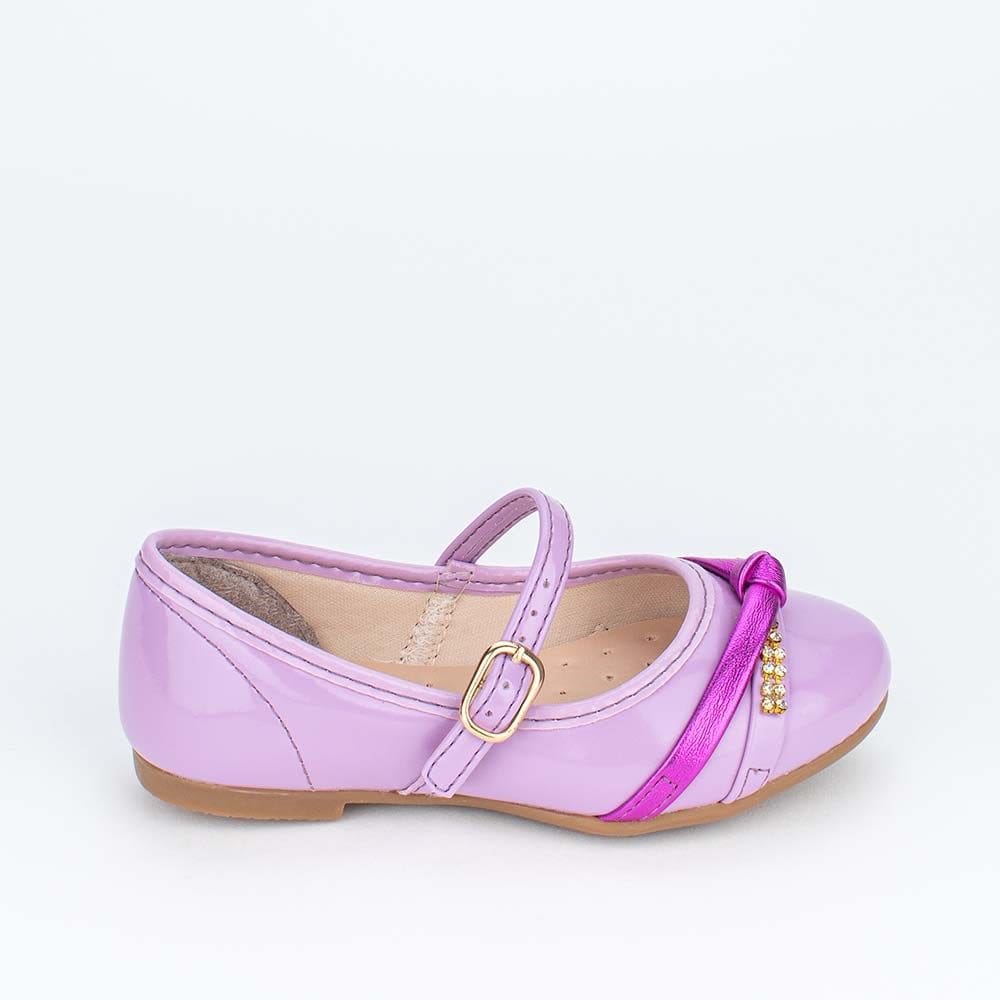 Sapatilha Infantil Bailarina Kidy Soft Nó Brilho Lilás