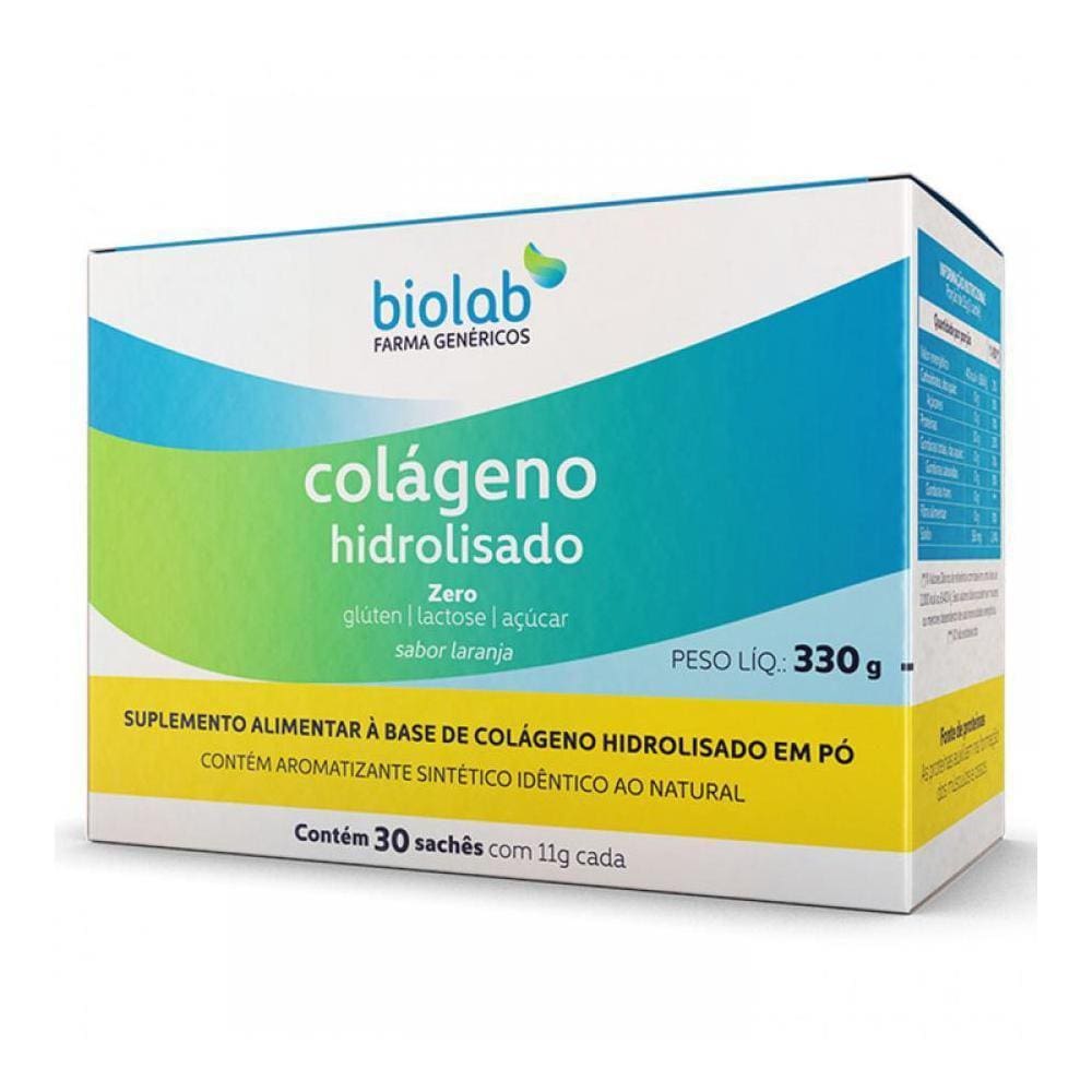 Colágeno Hidrolisado Laranja C/30 Sachês Biolab