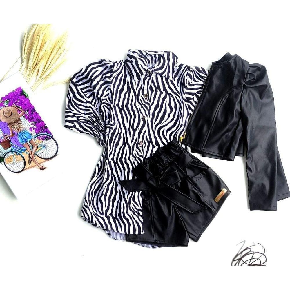 Camisa feminina infantil manga longa - sobre legging