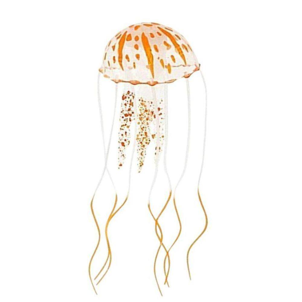 Água-Viva Artificial Brilhante, Enfeite Fluorescente Laranja