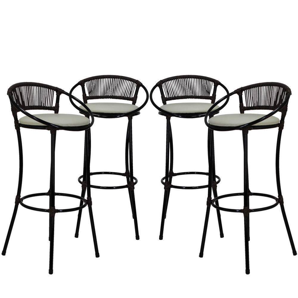 4 Banquetas Havaí Branco Gelo