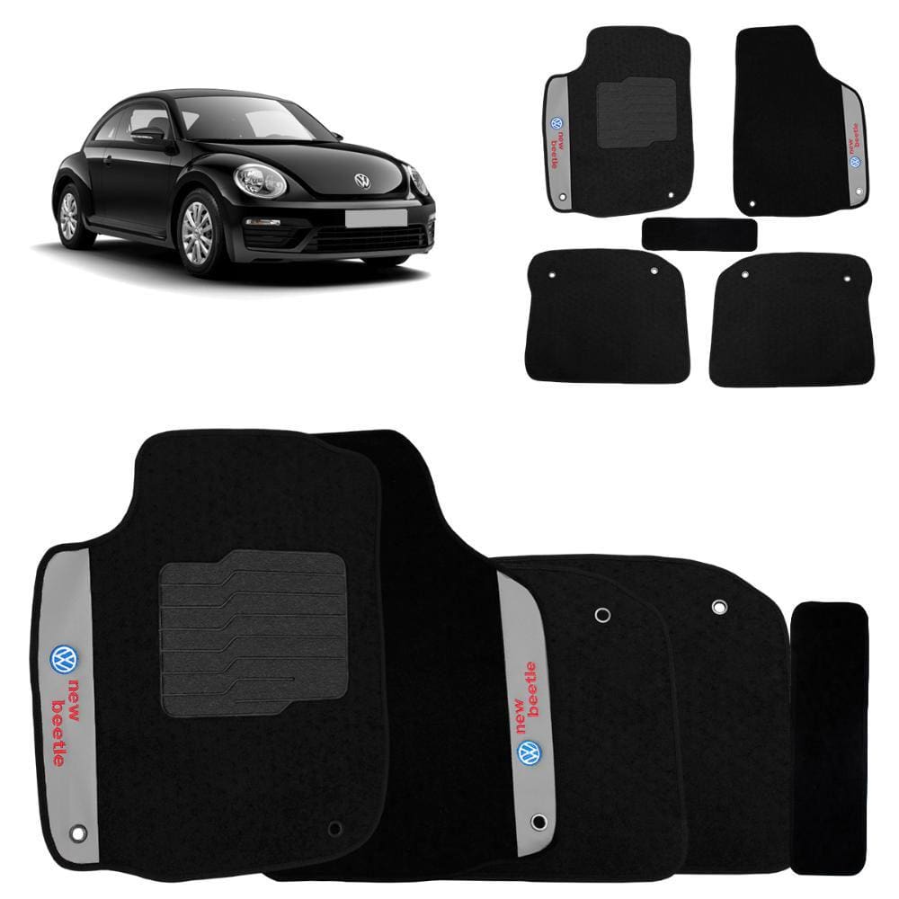 Jogo De Tapete Carpete New Beetle 1999 a 2010 Preto 5 Peças