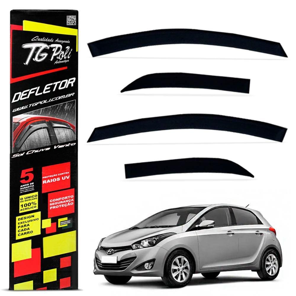 Calha Chuva Defletor HB20 Hatch 2013 a 2019 Acrilico Tgpoli
