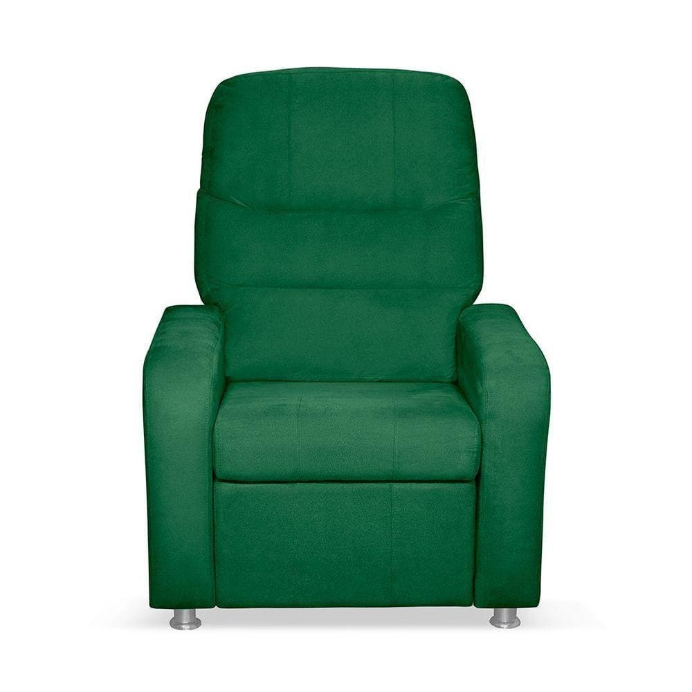 Cadeira Poltrona Do Papai Reclinável Confortável Suede Verde