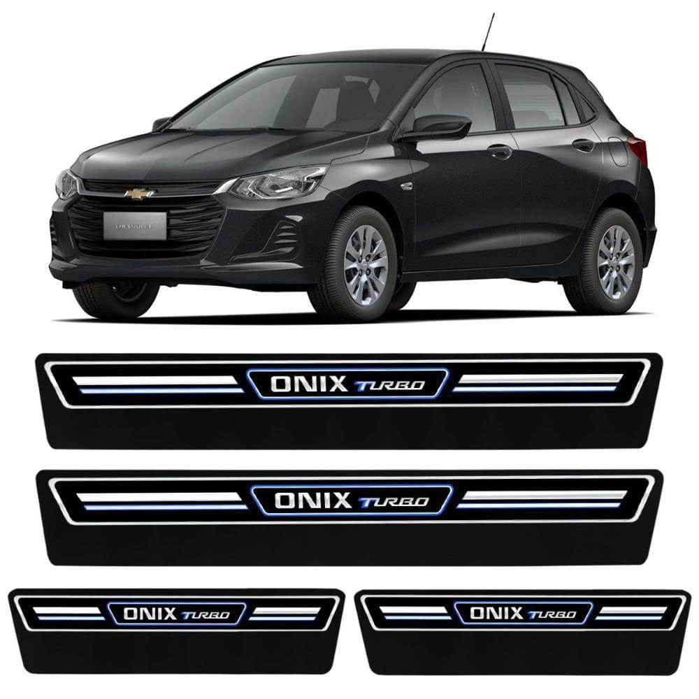 Jogo de Soleira Premium Onix Turbo 2020 Elegance 4 Portas