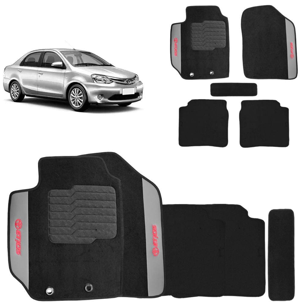 Jogo de Tapete Carpete Etios 2013 a 2015 Preto 5 Peças