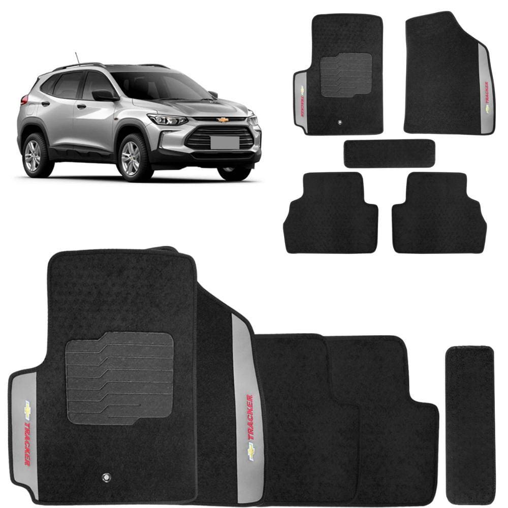 Jogo de Tapete Carpete Tracker 2020 a 2024 Preto 5 Peças