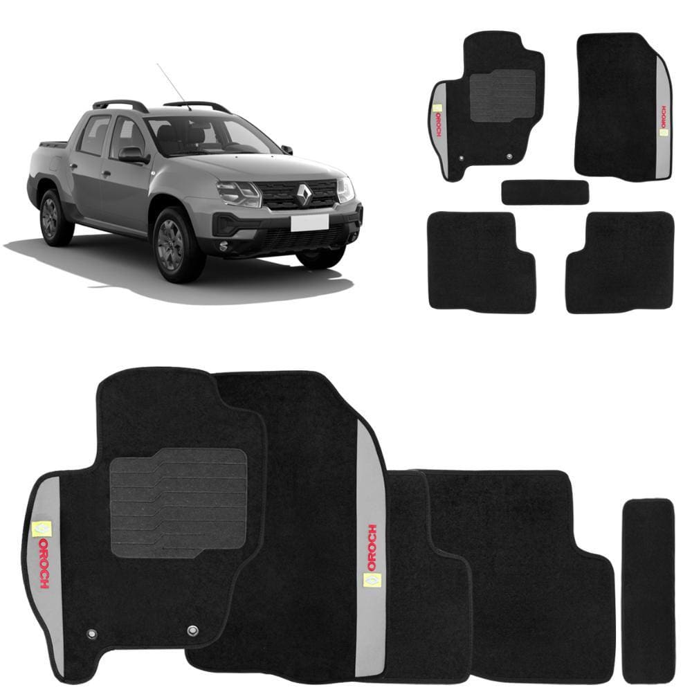 Jogo de Tapete Carpete Oroch 2020 a 2024 Preto 5 Peças