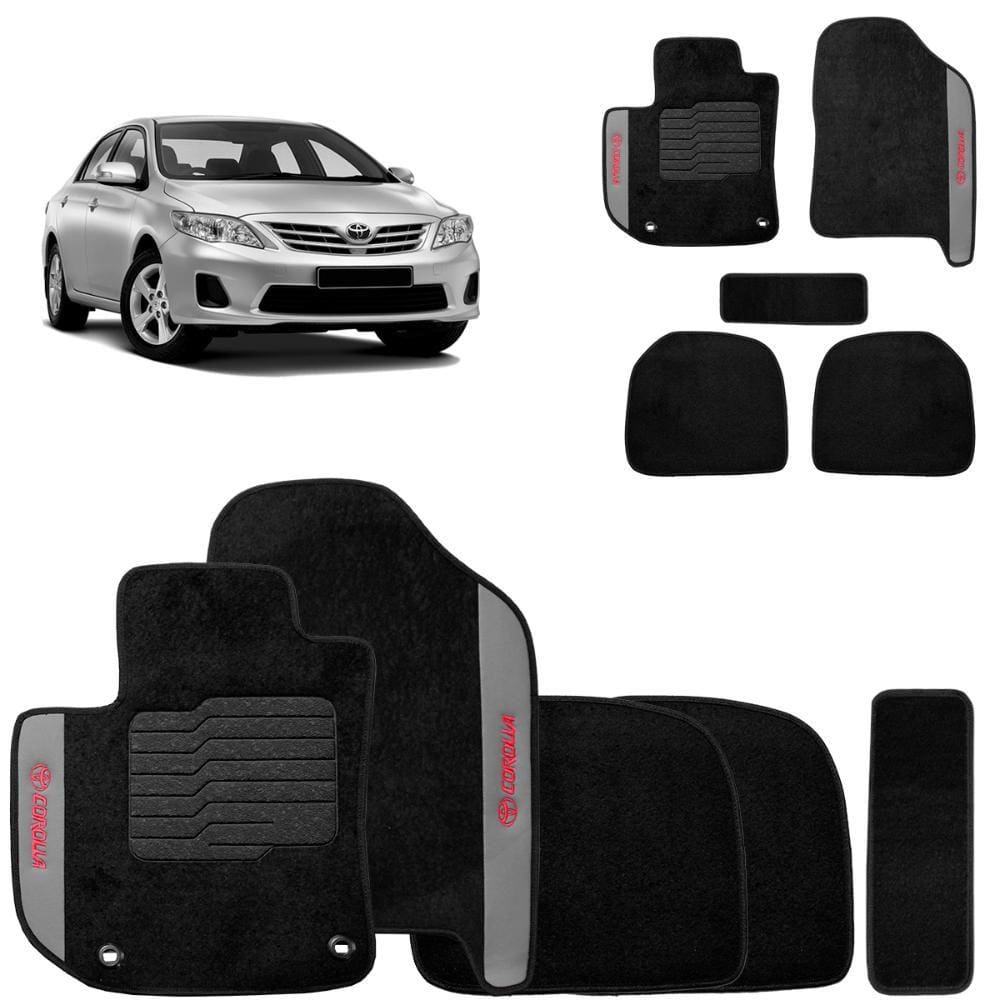 Jogo de Tapete Carpete Corolla 2008 a 2017 Preto 5 Peças
