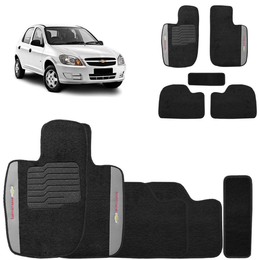 Jogo de Tapete Carpete Prisma 2006 a 2012 Preto 5 Peças