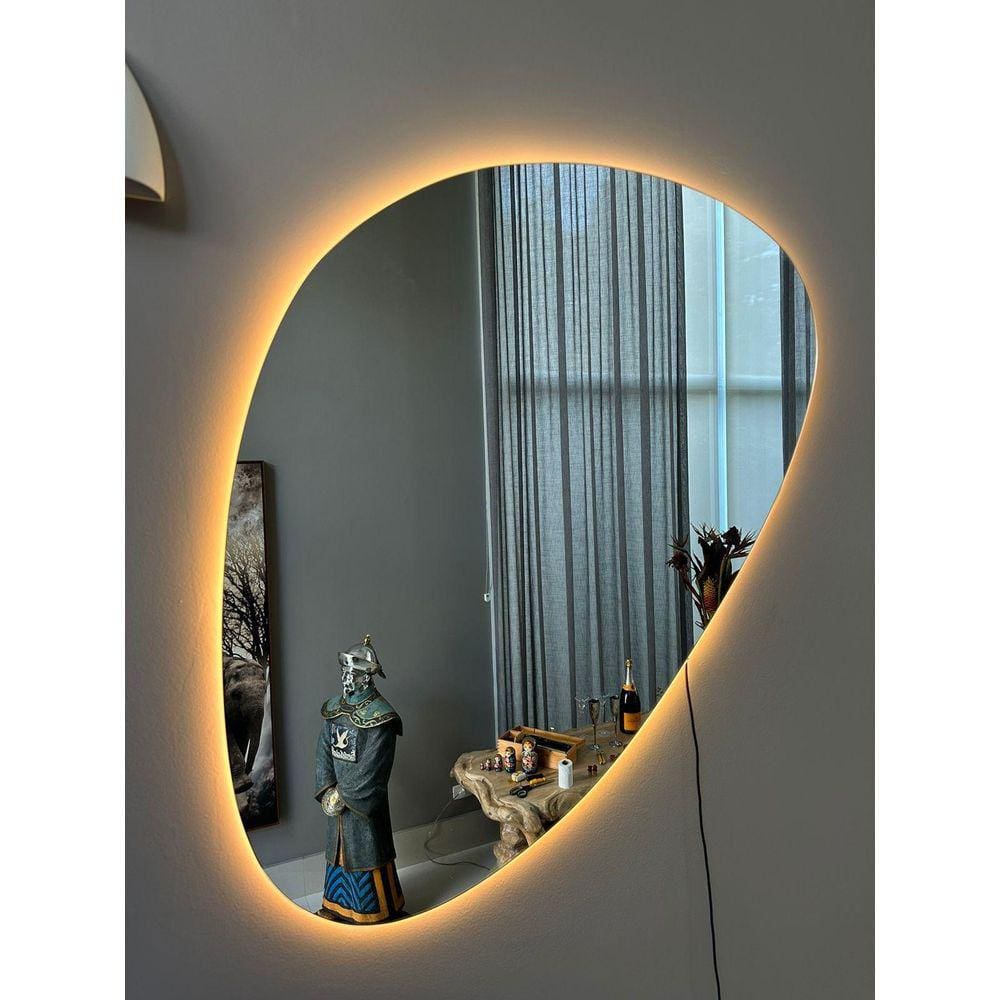 Espelho Orgânico Grande Decorativo 95X67Cm Moderno