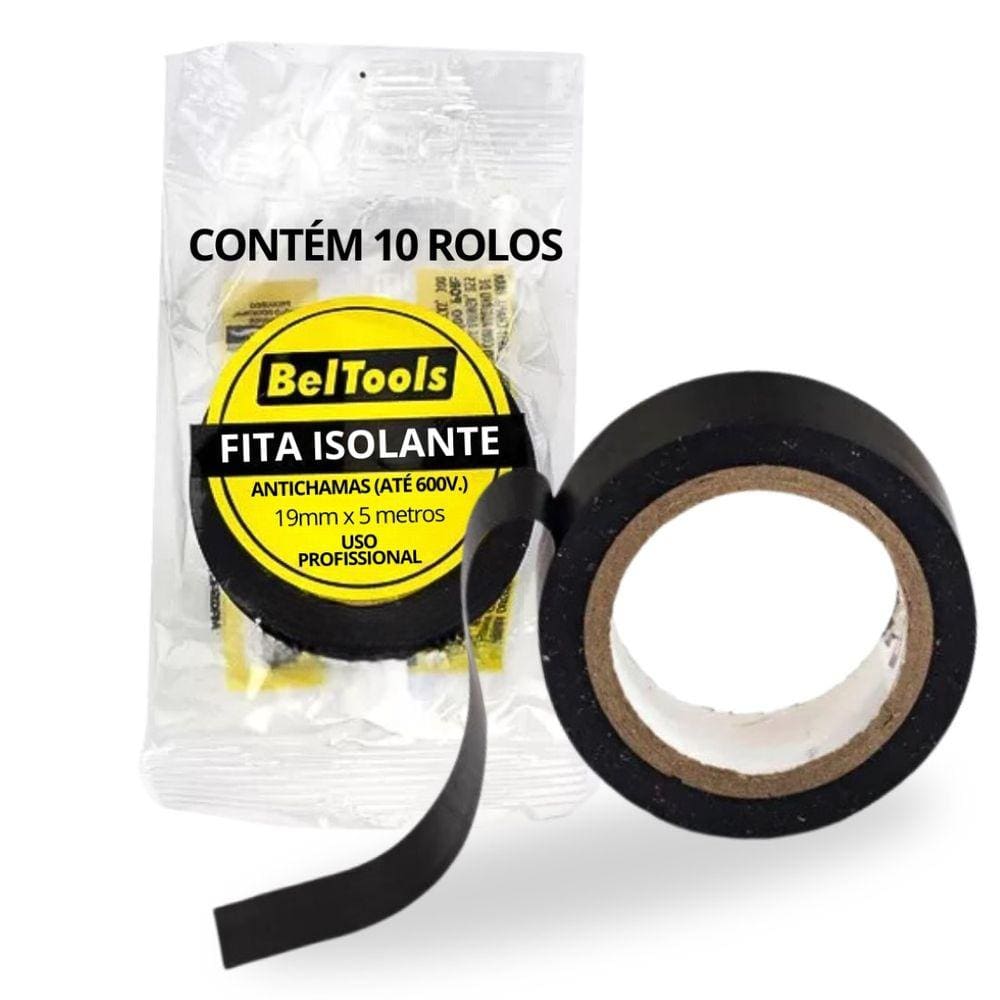 Kit 10 Fita Isolante 19mm x 5 metros Beltools