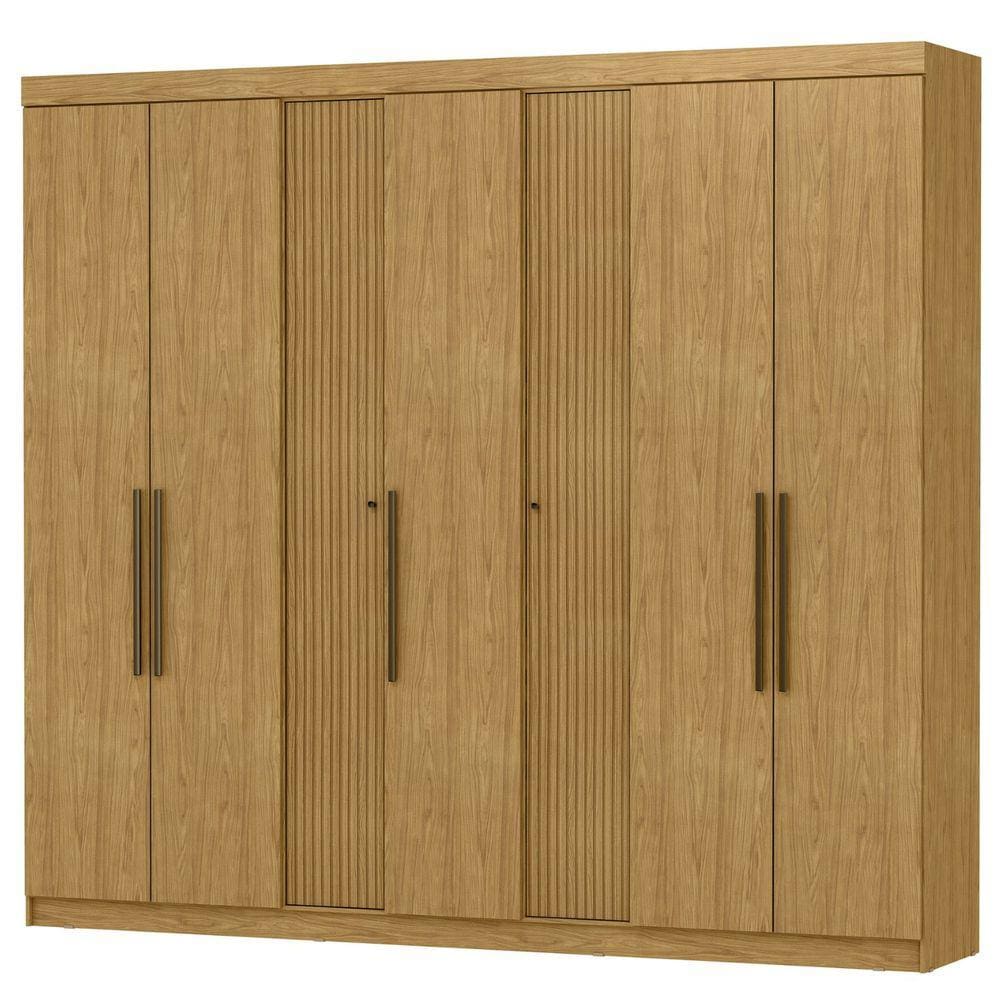 Guarda Roupa Grande 7Portas 2Gavetas Marrocos Ripado MegaSul