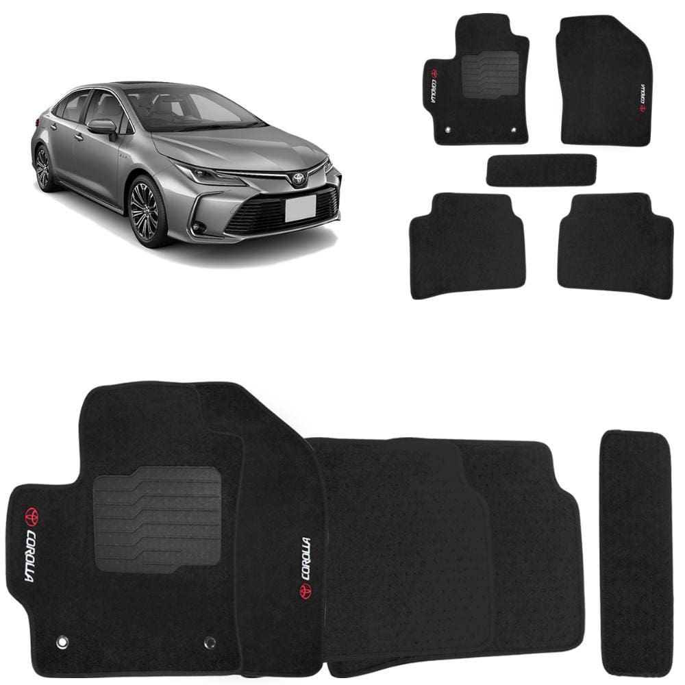Jogo de Tapete Carpete Corolla 2020 a 2023 Preto 5 Peças