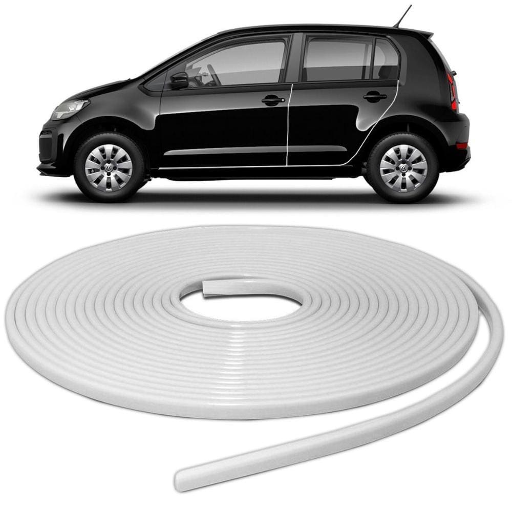 Borracha Protetor Borda Porta Autoadesiva Branca 10 Metros
