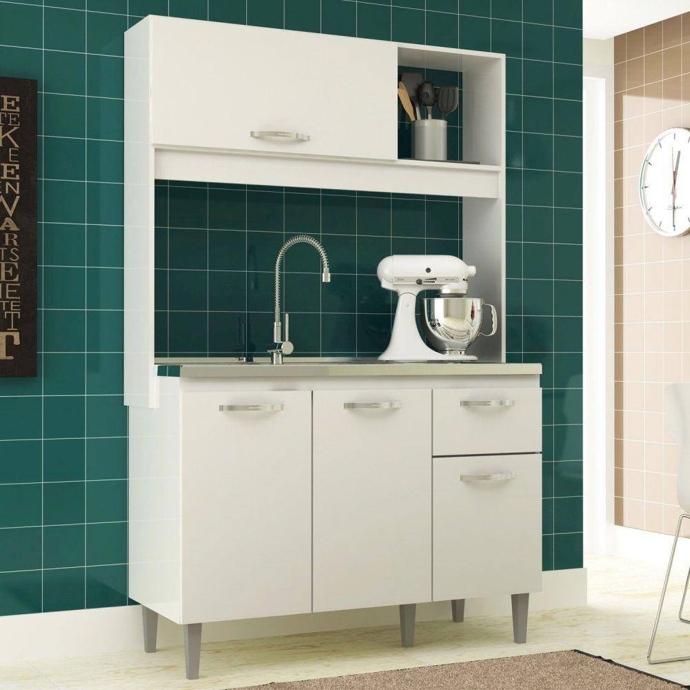 Cozinha Compacta Katy 04 Portas 01 Gaveta Branco Mega Sul