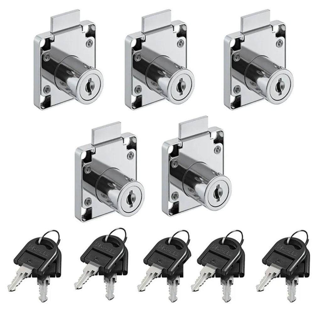 Kit 5 Fechadura Para Gaveta 22Mm Niquelada Hafele