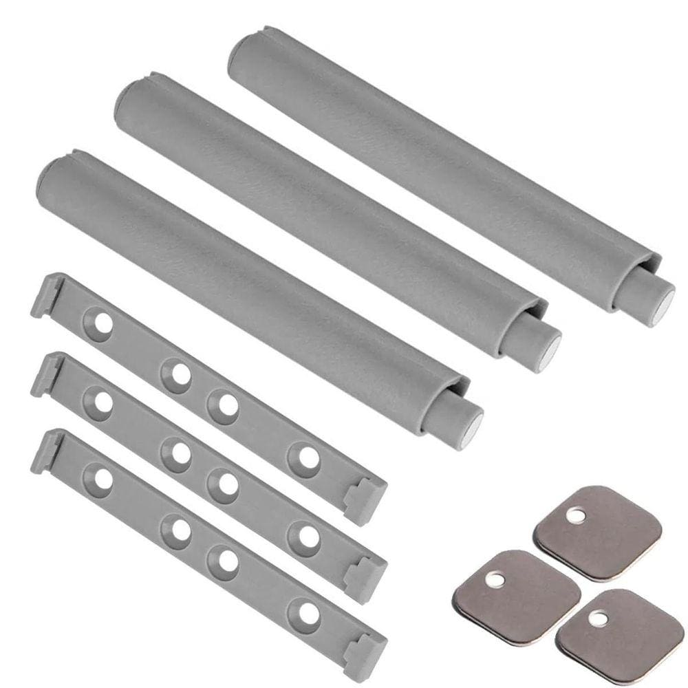 Kit 3 Fecho Toque Magnético Pulsador F0145 Cinza Hardt