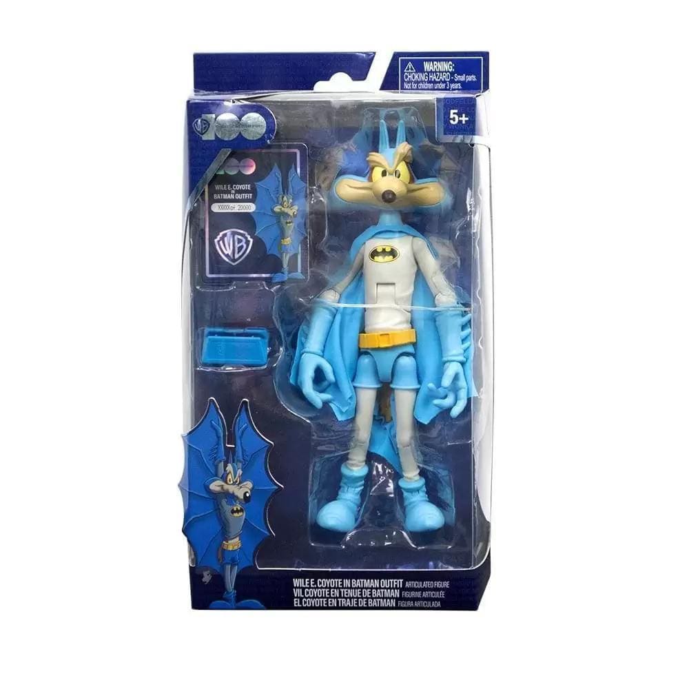 Boneco Coyote Papa Léguas WB 100 Anos 19cm PVC Azul