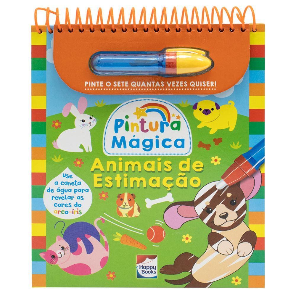 Livro Happy Books Pintura Mágica Animais de Estimação