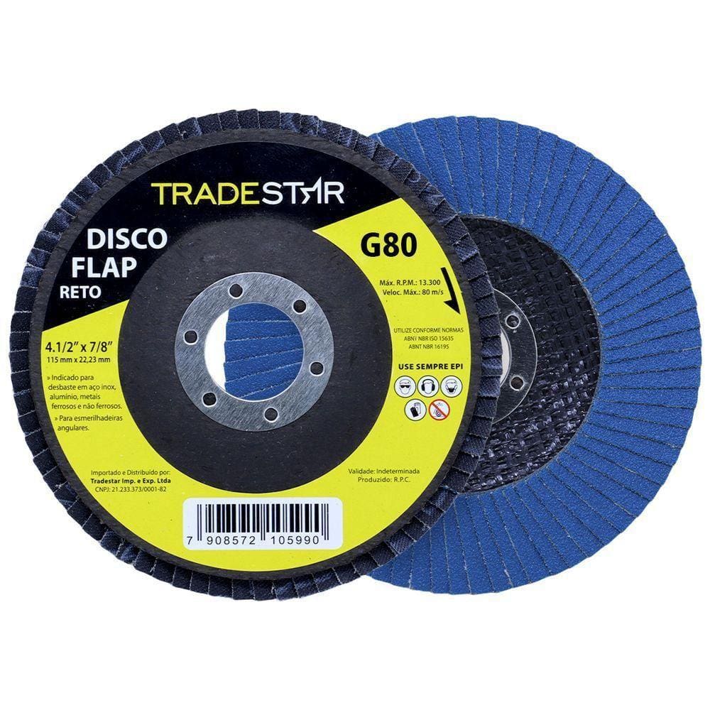 Disco De Lixa Flap Reto 4.1-2 Grão 80 P- Lixadeira 01 Un