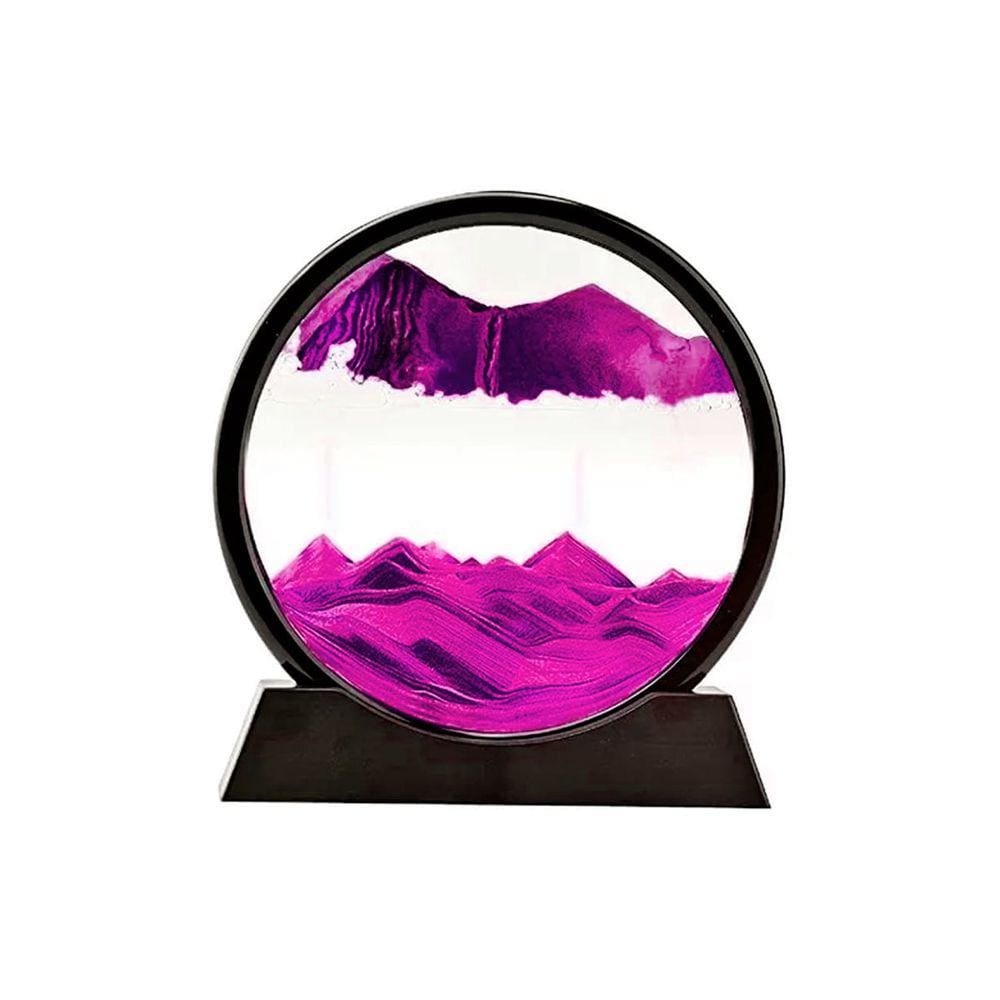 Enfeite de Vidro Quadro Redondo Decorativo Duna Ampulheta Para Quarto Sala Escritório 18CM
