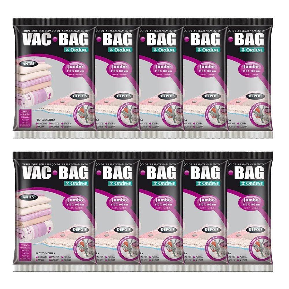 10 Saco Vácuo Jumbo Organizador Roupa Vac Bag 110x100 Ordene