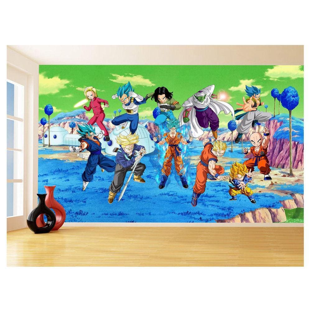 Papel De Parede Dragon Ball Goku Vegeta Anime 3,5M Dbz353