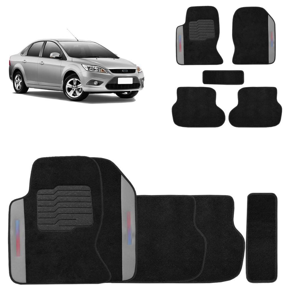 Jogo de Tapete Carpete Focus 2009 a 2014 Preto 5 Peças