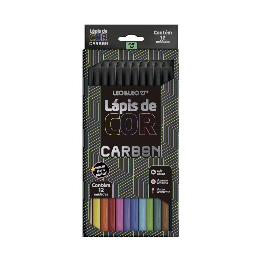 Lápis De Cor Com 12 Cores Carbon Line Leo&Leo