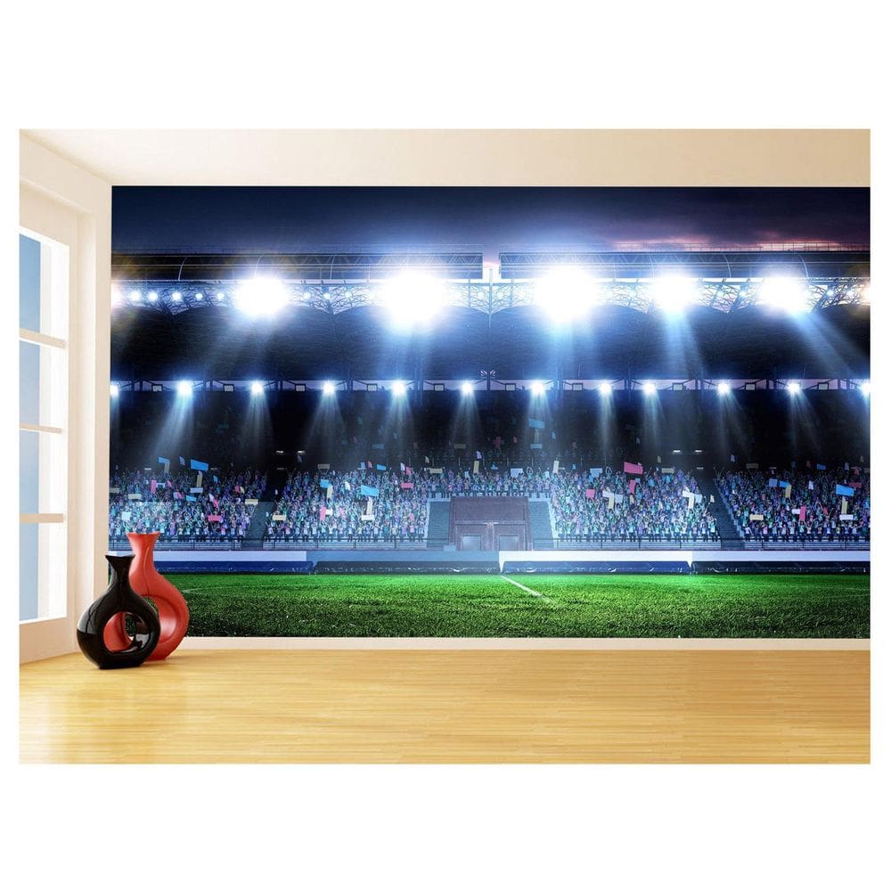 Papel De Parede 3D Esporte Estádio Gramado Campo 3,5M Spt70